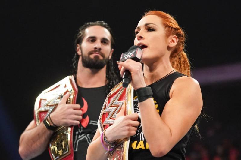 Two Us Most Loved Wwes Champions Seth Rollins And Becky - 